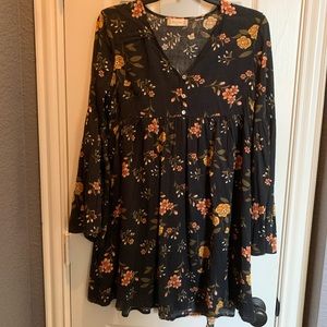 Black, floral dress, small